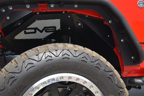 DV8 Offroad INFEND-01FBRL 07-18 Jeep JK Inner Fender and Rock Light Front Black Finish