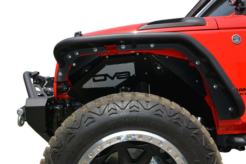 DV8 Offroad INFEND-01FBRL 07-18 Jeep JK Inner Fender and Rock Light Front Black Finish