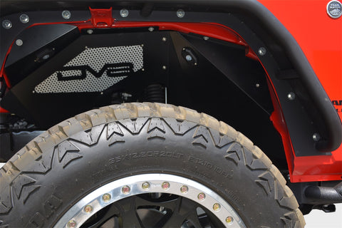 DV8 Offroad INFEND-01FBRL 07-18 Jeep JK Inner Fender and Rock Light Front Black Finish