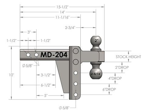 2.0' MEDIUM DUTY 4' DROP/RISE