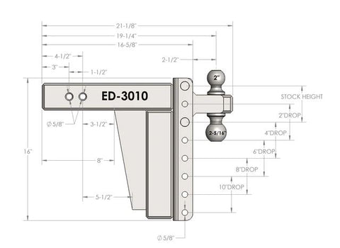 BULLETPROOF ED3010 3.0' EXTREME DUTY 10' DROP/RISE