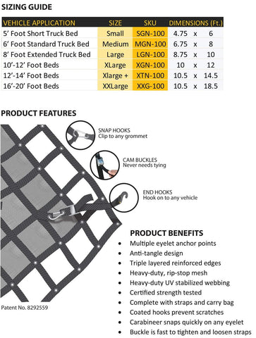 GLADIATOR CA SGN-100 GLADIATOR CARGO NET - SM