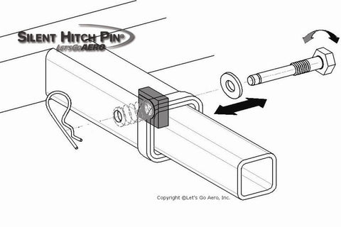LETS GO AERO SHP359 SILENT HITCH PIN FOR 2.0IN HITCH W