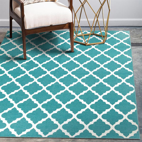 CRYSTAL ART 361441WEB MOROCCAN TRELLIS TEAL 5X7 WASHABLE