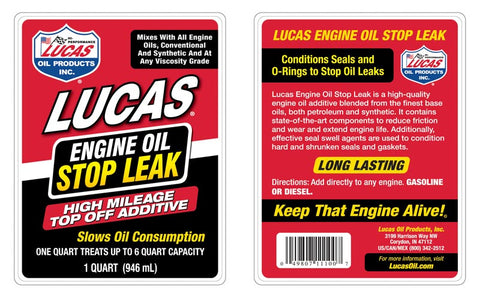 LUCAS OIL 11100 ENGINE OIL STOP LEAK TOP OFF ADDITI