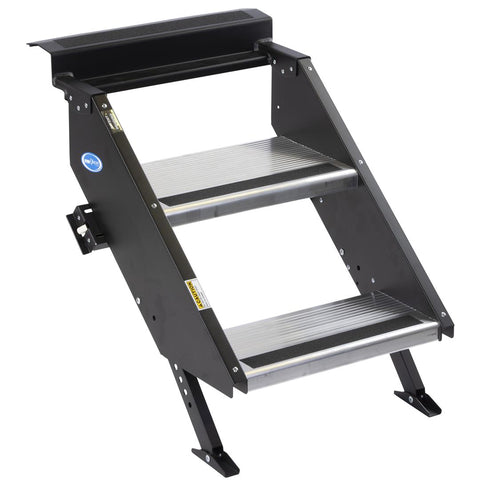 MOR/ryde STP-201 Entry Step Gen 2 Manual Folding Steps Threshold Height Of 25 Inch To 29 In
