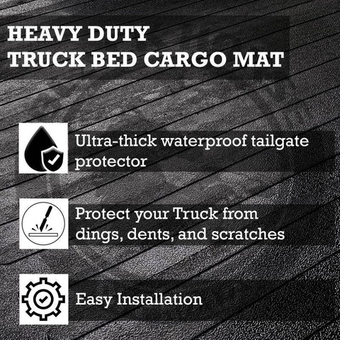 Black Horse Offroad TGMJE01B Tailgate Mat Black Rubber