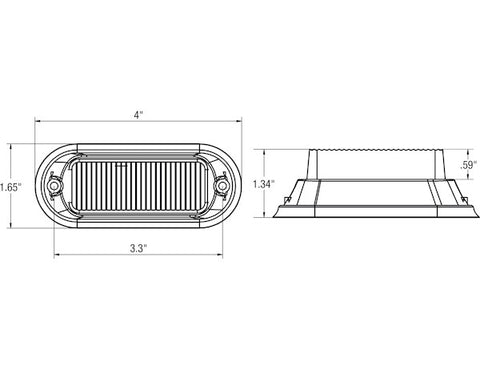 Buyers Products 8891121 Warning Light 3-7/8 Inch Width x 1-5/8 Height Surface Mount