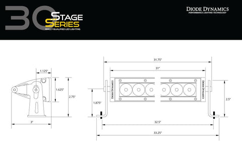 DIODE DYNAMC DD5040 SS30 AMBER DRIVING LIGHT BAR