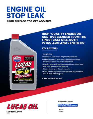 LUCAS OIL 11100 ENGINE OIL STOP LEAK TOP OFF ADDITI