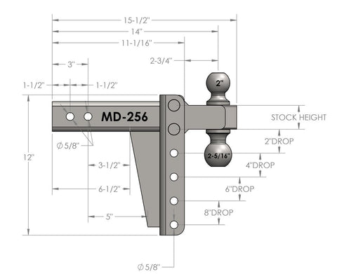 2.5' MEDIUM DUTY 6' DROP/RISE