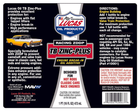 LUCAS OIL 10063 ENGINE BREAK IN OIL 16 OU