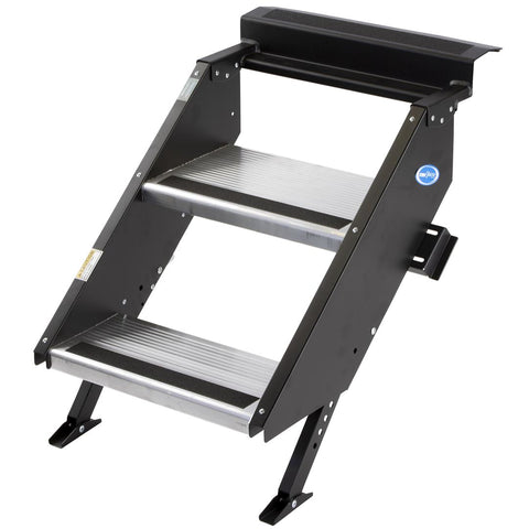 MOR/ryde STP-201 Entry Step Gen 2 Manual Folding Steps Threshold Height Of 25 Inch To 29 In