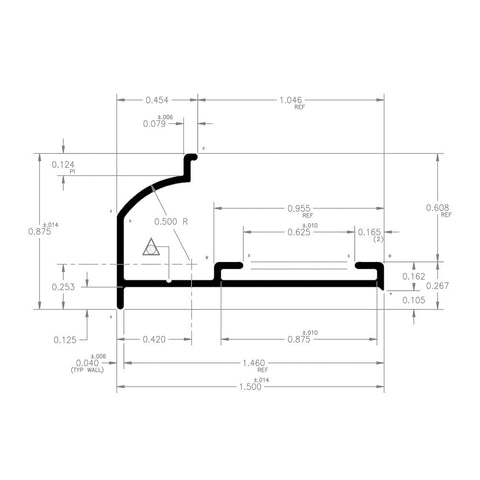 GTR RAIL P.WHT 16' EA
