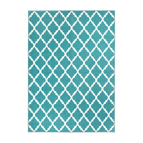 CRYSTAL ART 361441WEB MOROCCAN TRELLIS TEAL 5X7 WASHABLE