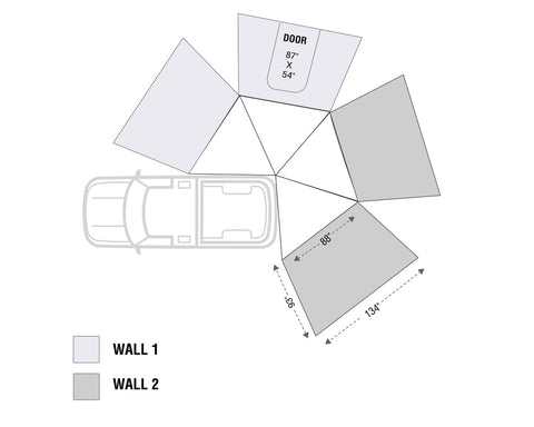 OVERLAND VCL 18239909 NOMADIC 270 LT AWNING WALL 2 PASSEN