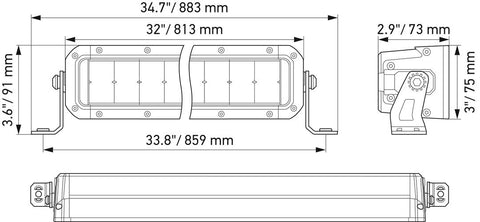 HELLA 358197411 BLK MAG TOUGH 30' DBL ROW LTBAR