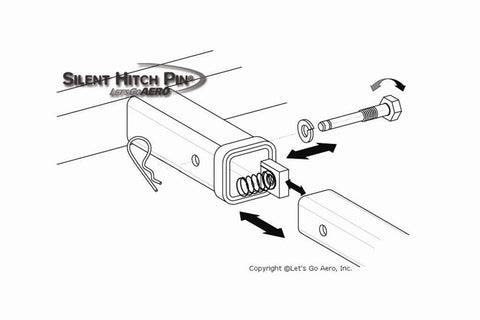 LETS GO AERO SHP359 SILENT HITCH PIN FOR 2.0IN HITCH W