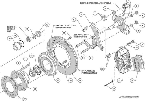 WILWOOD 140-12021 FDL FRONT KIT11.00'