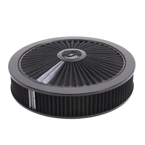 EDELBROCK 43662 A/C 14' ROUND CHROME/BLCK