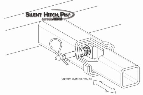 LETS GO AERO SHP359 SILENT HITCH PIN FOR 2.0IN HITCH W
