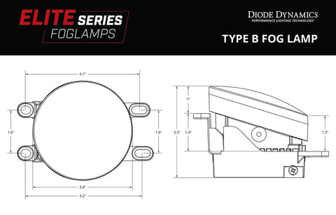 DIODE DYNAMC DD5137P ELITE FOGLAMP TYPE B YELLOW PAIR)