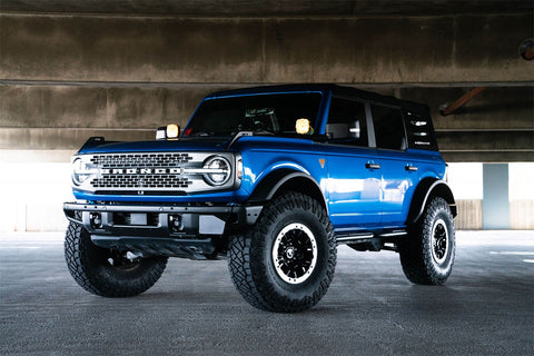DV8 Offroad LPBR-02 Front license plate relocation bracket places to the side of bumper.