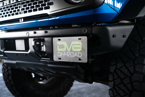 DV8 Offroad LPBR-02 Front license plate relocation bracket places to the side of bumper.