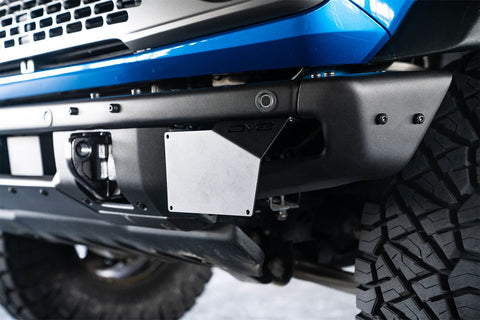 DV8 Offroad LPBR-02 Front license plate relocation bracket places to the side of bumper.