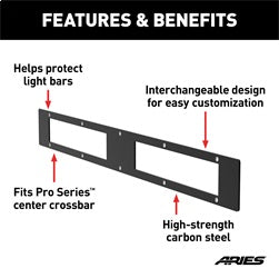 ARIES PC10OB - Pro Series 30-Inch Black Steel Grille Guard Light Bar Cover Plate