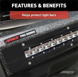 ARIES PC10OB - Pro Series 30-Inch Black Steel Grille Guard Light Bar Cover Plate