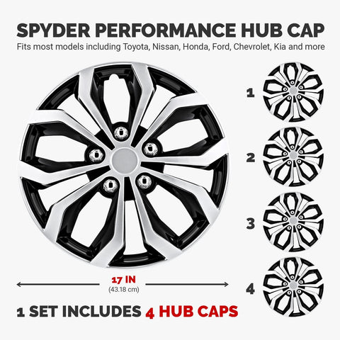 PILOT/BULLY WH553-17S-BS 17' 'SPYDER' PERFORMANCE WHEEL COVER