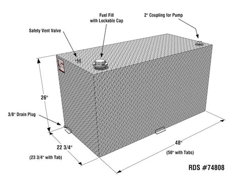 RDS MFG INC 74808 RECTANGULAR TRANSFER TANK