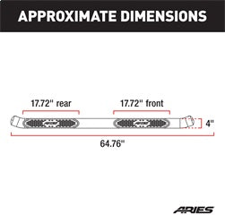 ARIES S222008-2 - 4 Polished Stainless Oval Side Bars, Select Toyota Tacoma