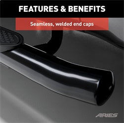 ARIES S223016 - 4-Inch Oval Black Steel Nerf Bars, Select Ford F-150