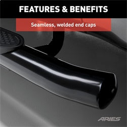 ARIES S223046 - 4-Inch Oval Black Steel Nerf Bars, Select Ford Ranger SuperCrew