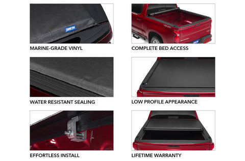 Tonno Pro LR-4045 - Lo-Roll Vinyl Tonneau Cover for 2022-2023 Nissan Frontier 6' 1 Bed