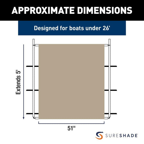PTX POWER SHADE SS 51 INCH WIDE TAN