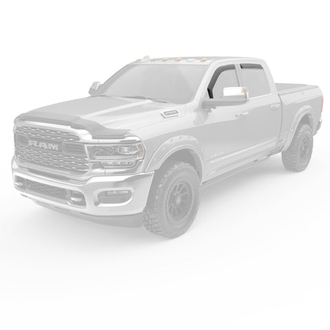 EGR 572865 - 19-23 Ram 2500/3500 In-Channel Window Visors Front/Rear Set Matte Black Crew Cab