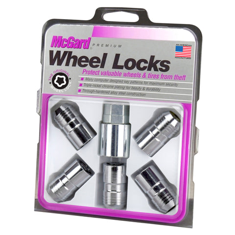 McGard Wheel Lock Nut Set - 5pk. (Cone Seat) M14X1.5 / 22mm Hex 1.639in OAL Chrome