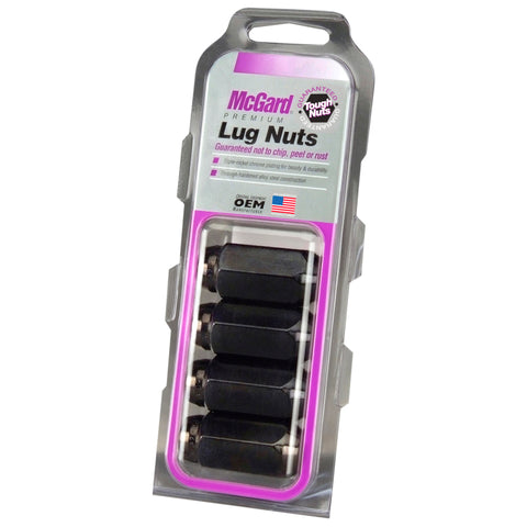 McGard Hex Lug Nut (Cone Seat) M14X1.5 / 22mm 1.635in. Length (4-Pack) - Black
