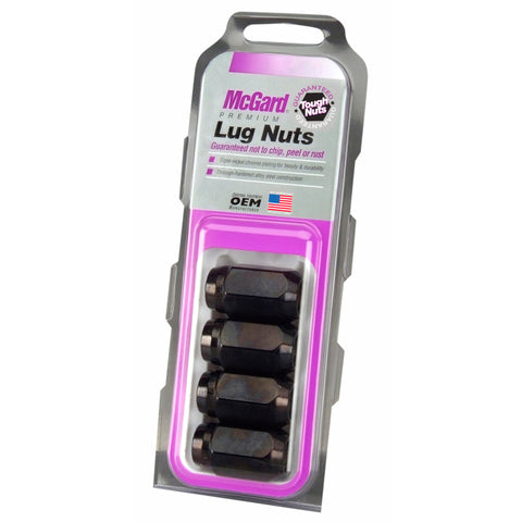McGard Hex Lug Nut (Cone Seat) 1/2-20 / 13/16 1.5in. Length (4-Pack) - Black