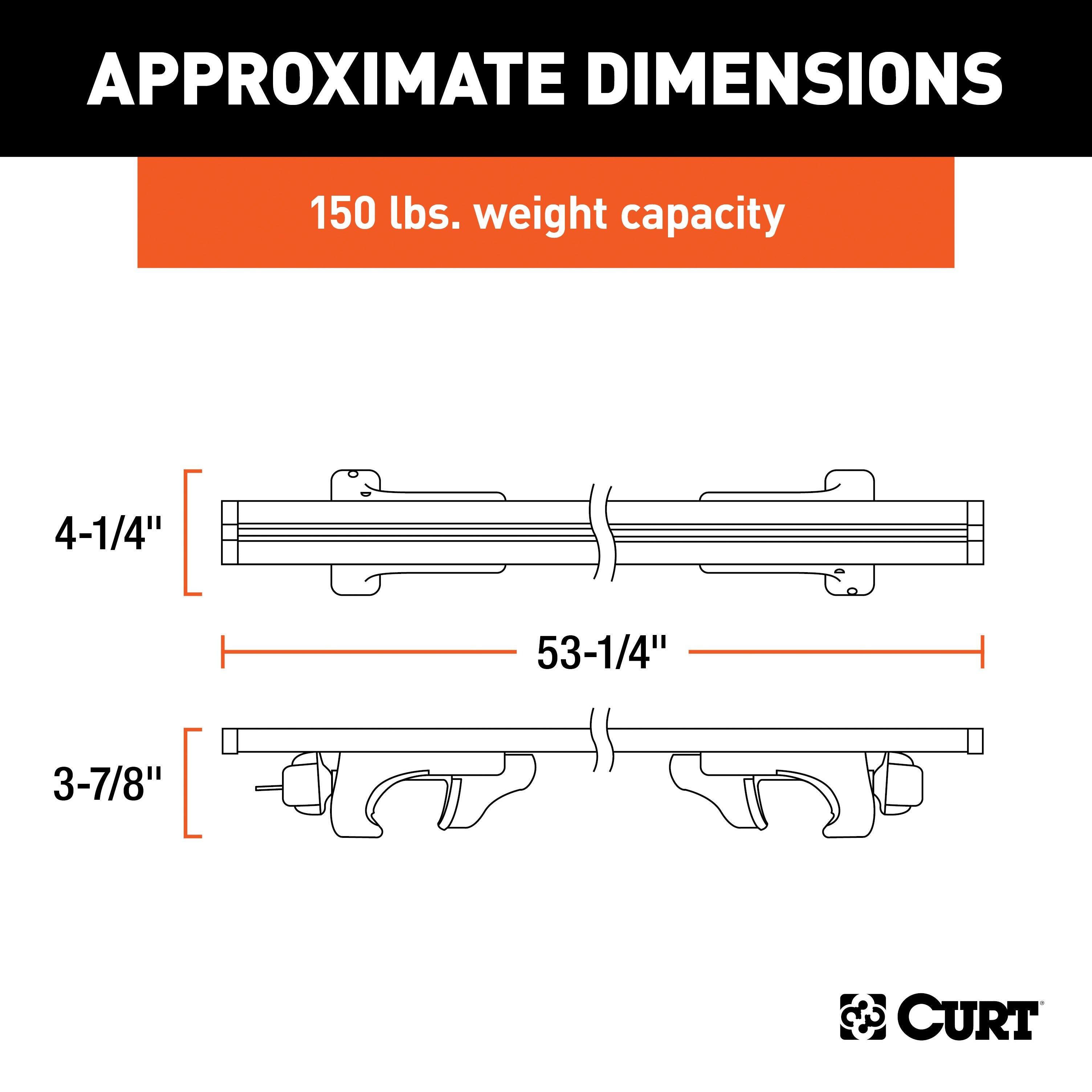 CURT 18118 - Universal 53-3/8-Inch Black Aluminum Roof Rack Cross