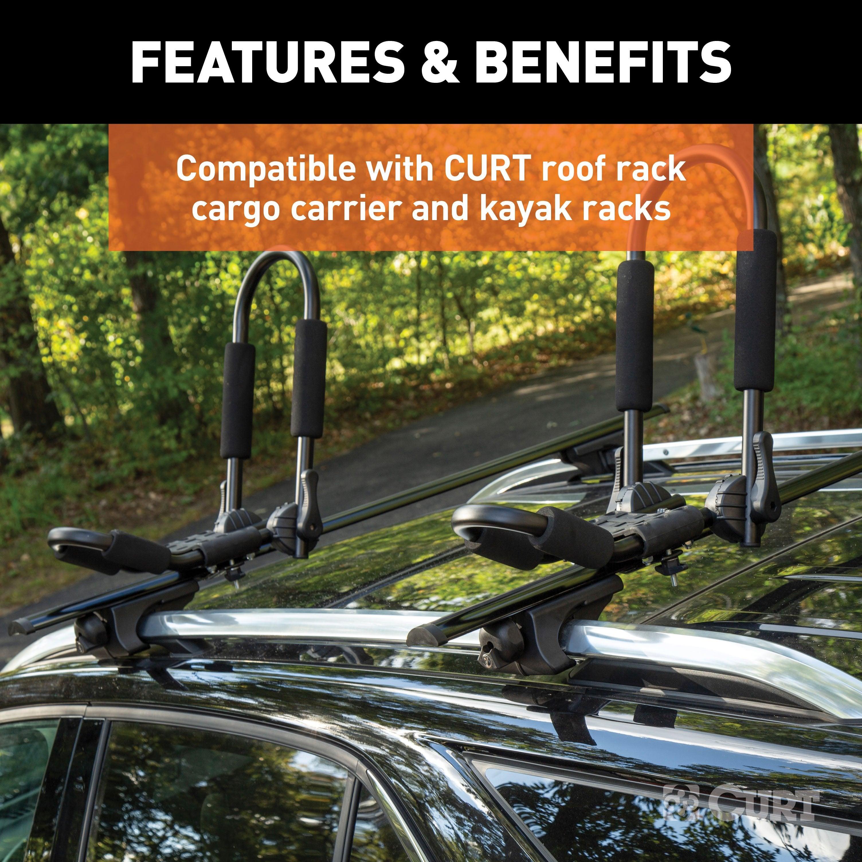 CURT 18118 - Universal 53-3/8-Inch Black Aluminum Roof Rack Cross Bars  2-Pack