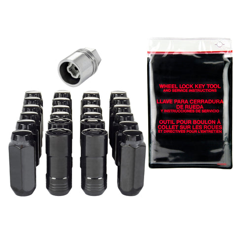 McGard 6 Lug Hex Install Kit w/Locks (Cone Seat Nut) M14X2.0 / 13/16 2.25in. Length - Black