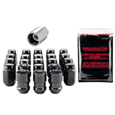 McGard Jeep Wrangler Hex Install Kit (Cone Seat) 1/2-20 / 13/16 (18 Lug Nuts 5 Locks) - Black