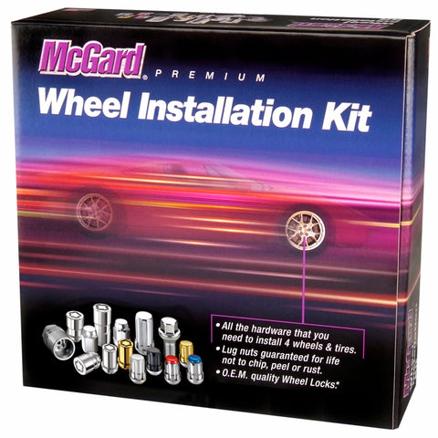 McGard 5 Lug Hex Install Kit w/Locks (Cone Seat Nut) M14X1.5 / 22mm 1.635in. Length - Black
