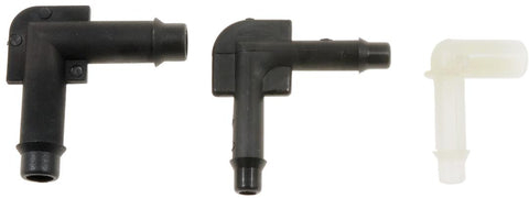 Dorman 47355 Vacuum Hose Connector Vacu-Tite ® 90 Degree Elbow Connector 1/4 Inch Diameter and 3/16 Inch Diameter and 5/32 Inch Diameter Black And White Plastic Set of 6