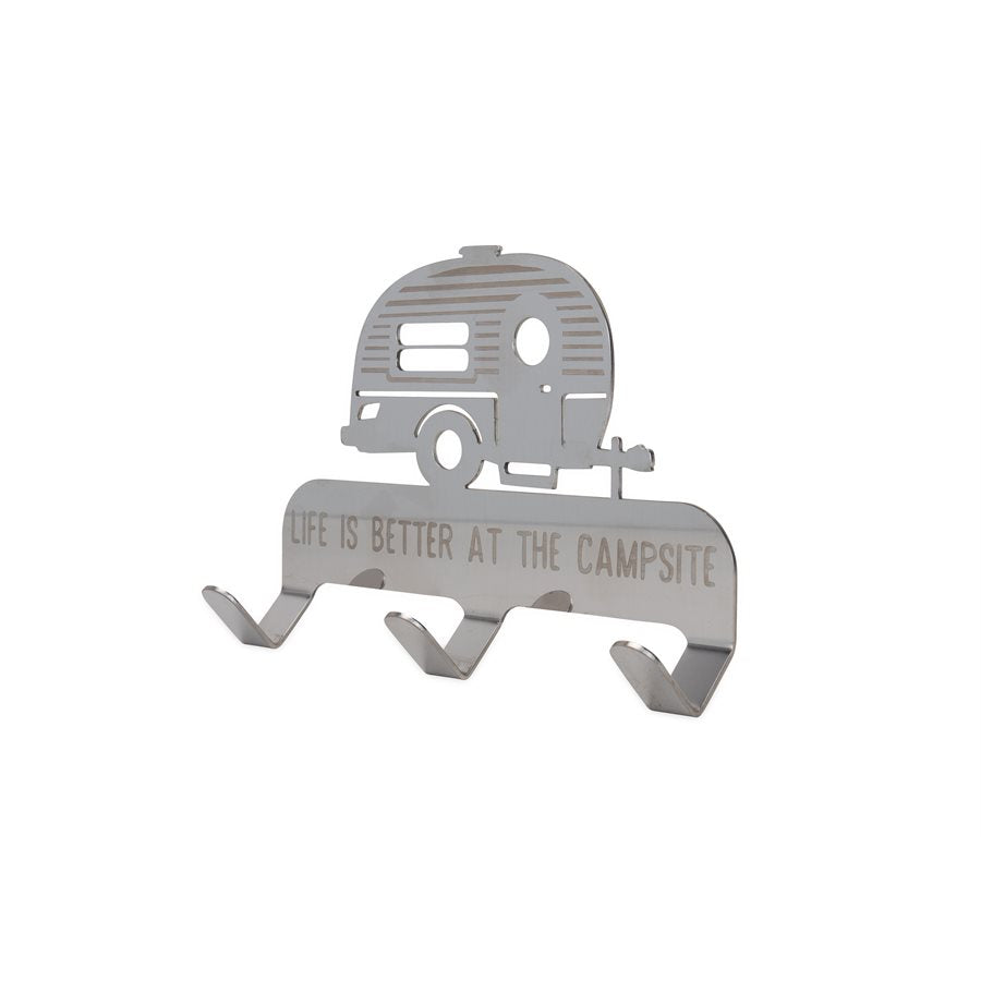 Camco 53368 Key Storage Case Life Is Better At The Campsite ™ Stick On Mount 6 Inch Length x 4-1/4 Inch Width x 1-1/4 Inch Depth Stainless Steel