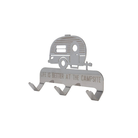 Camco 53368 Key Storage Case Life Is Better At The Campsite ™ Stick On Mount 6 Inch Length x 4-1/4 Inch Width x 1-1/4 Inch Depth Stainless Steel